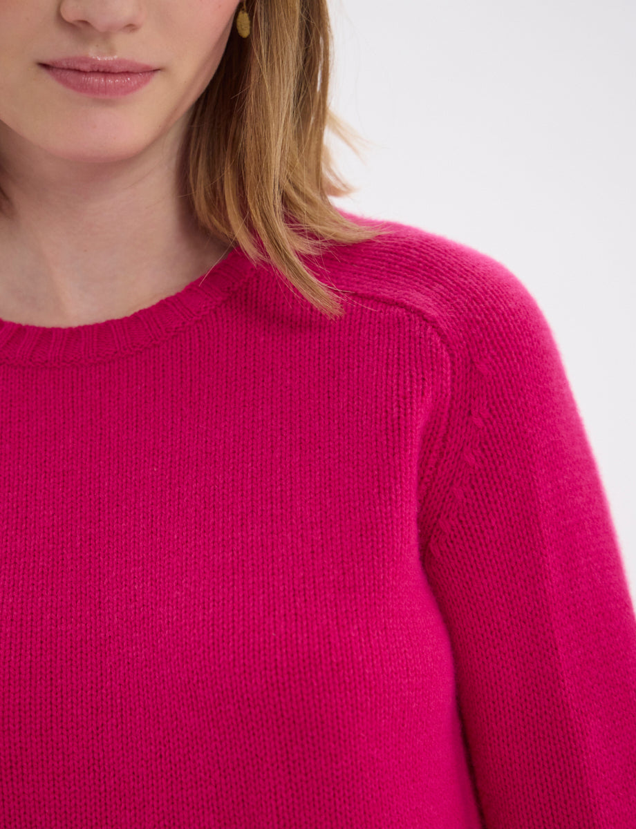 14qty NEW  / Pull Arthur en laine et cachemire mélangé -  Pink