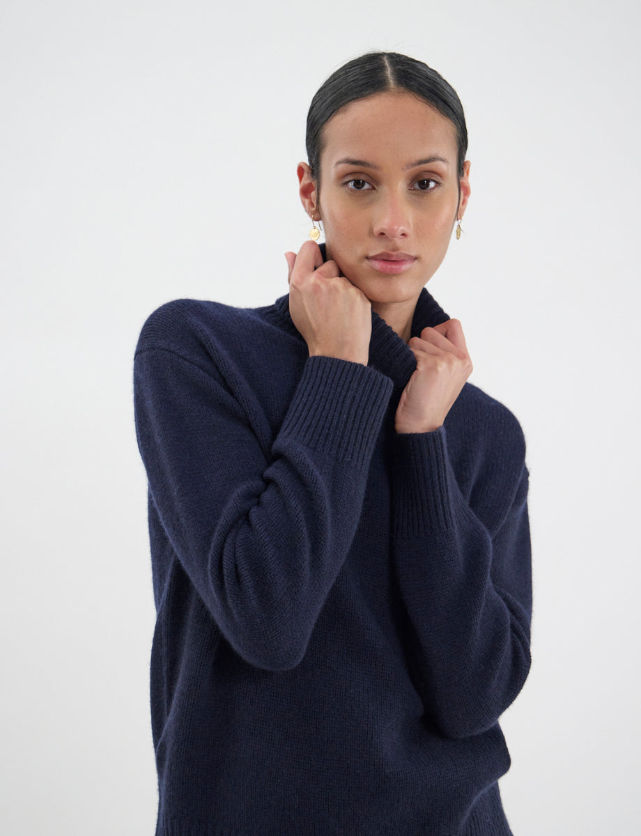 29qty NEW  / Pull Aiden en laine - Blue Navy