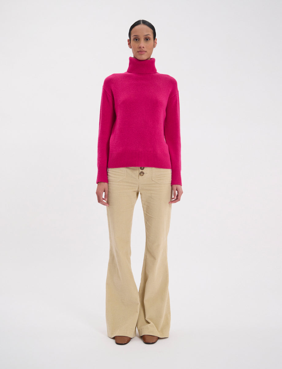 22qty NEW  / Pull Aiden en laine et cachemire mélangé -  Pink