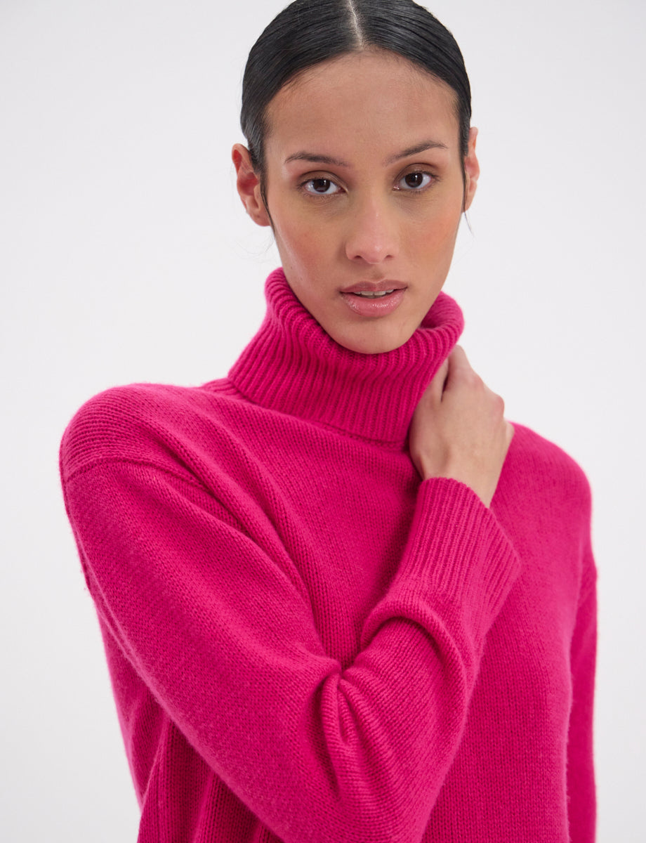 22qty NEW  / Pull Aiden en laine et cachemire mélangé -  Pink