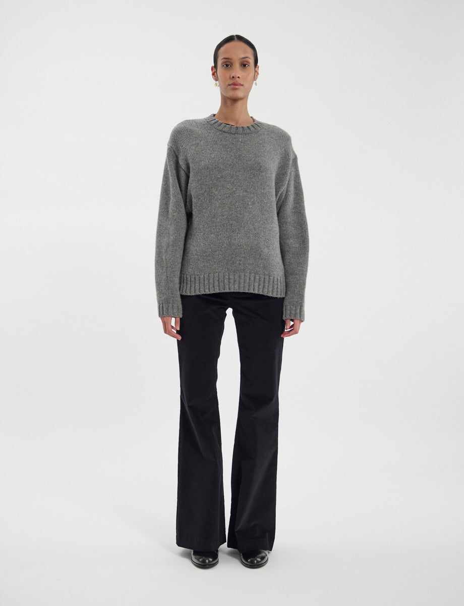 22qty NEW  / Pull Paulin en cachemire -  Mid Grey
