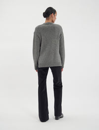22qty NEW  / Pull Paulin en cachemire -  Mid Grey