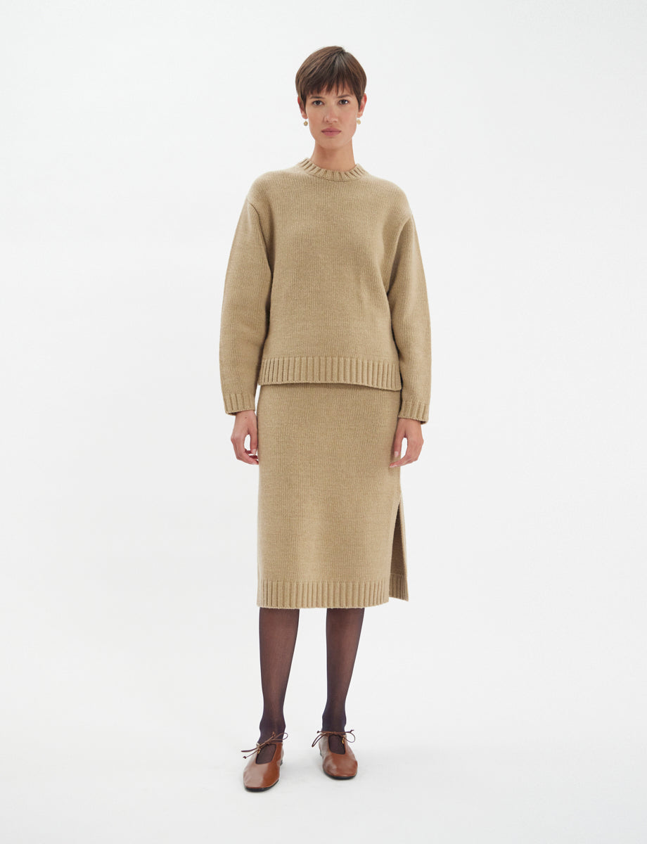 44qty NEW  / Pull Paulin en cachemire -  Light Camel