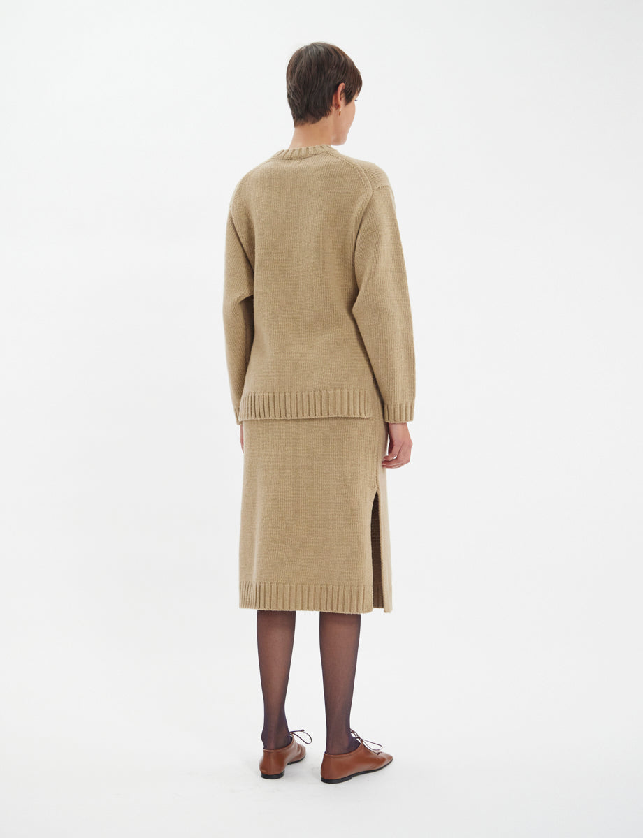 44qty NEW  / Pull Paulin en cachemire -  Light Camel
