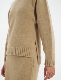 44qty NEW  / Pull Paulin en cachemire -  Light Camel