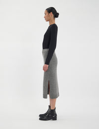 40qty NEW  / Jupe Damia en cachemire -  Mid Grey
