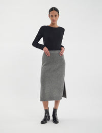 40qty NEW  / Jupe Damia en cachemire -  Mid Grey