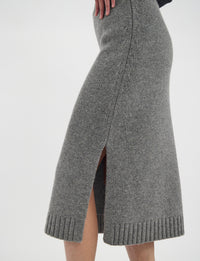 40qty NEW  / Jupe Damia en cachemire -  Mid Grey