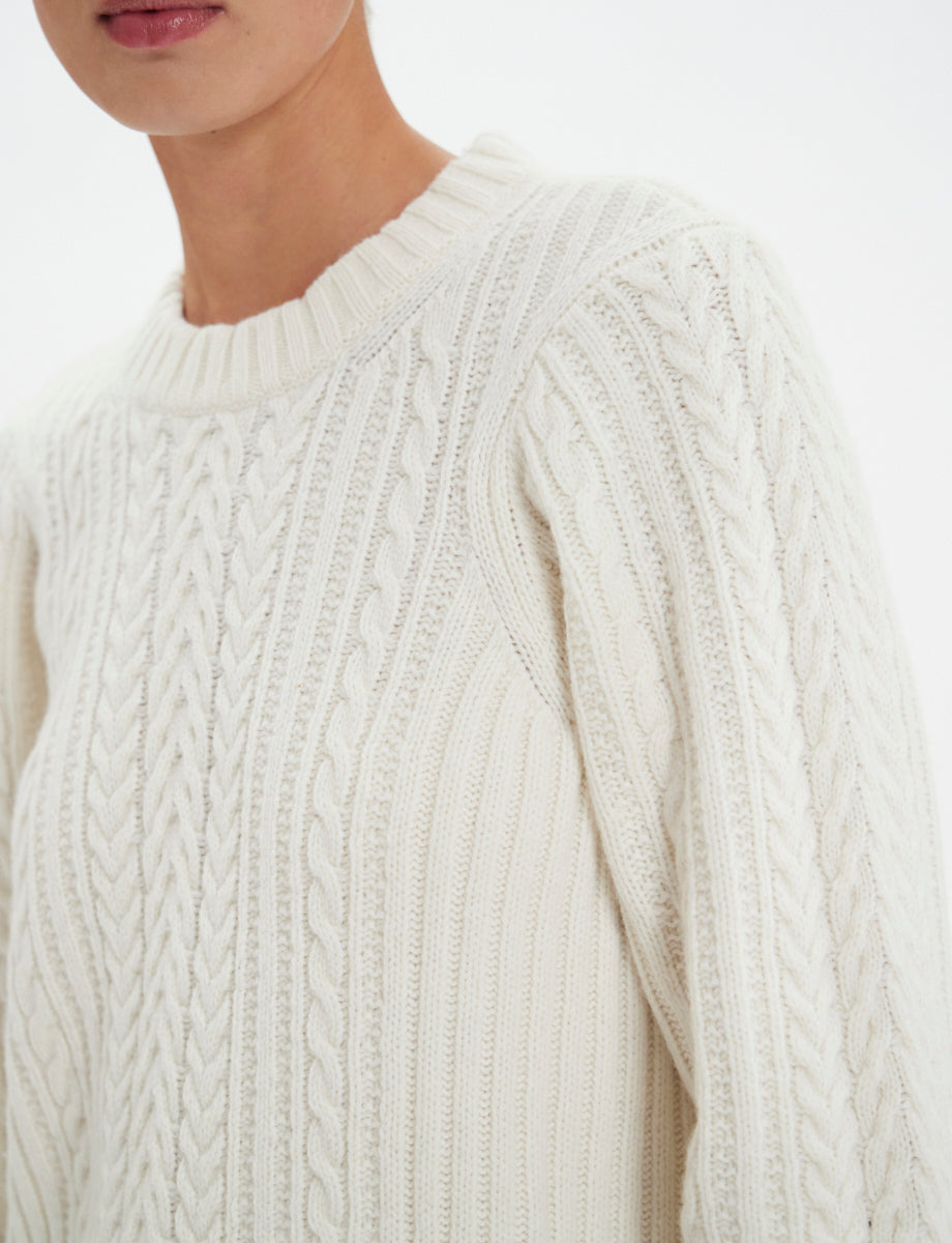 16qty NEW  / Pull Marlon en cachemire -  White