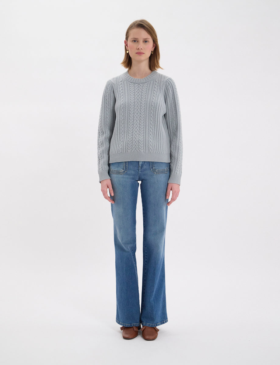 23qty NEW  / Pull Marlon en cachemire -  Green Water