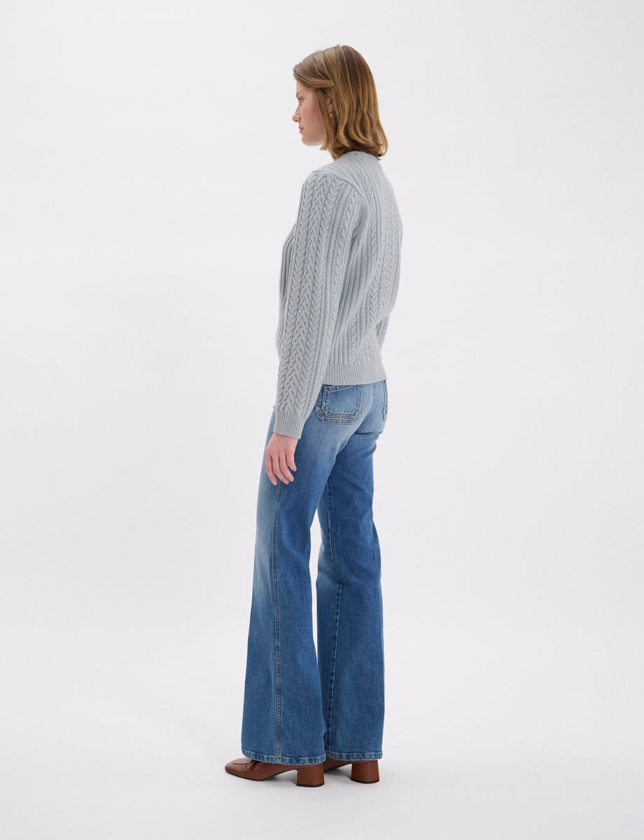 23qty NEW  / Pull Marlon en cachemire -  Green Water
