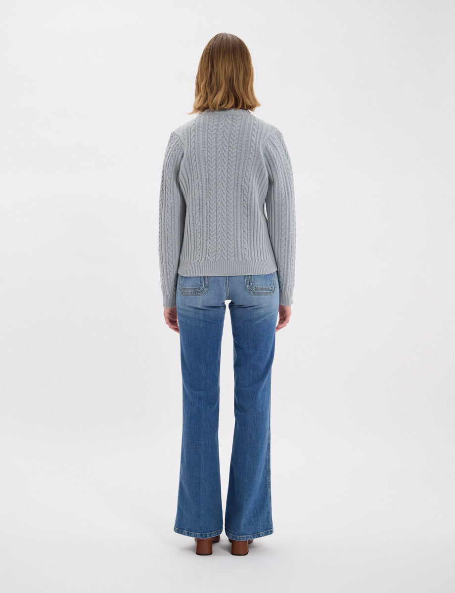 23qty NEW  / Pull Marlon en cachemire -  Green Water