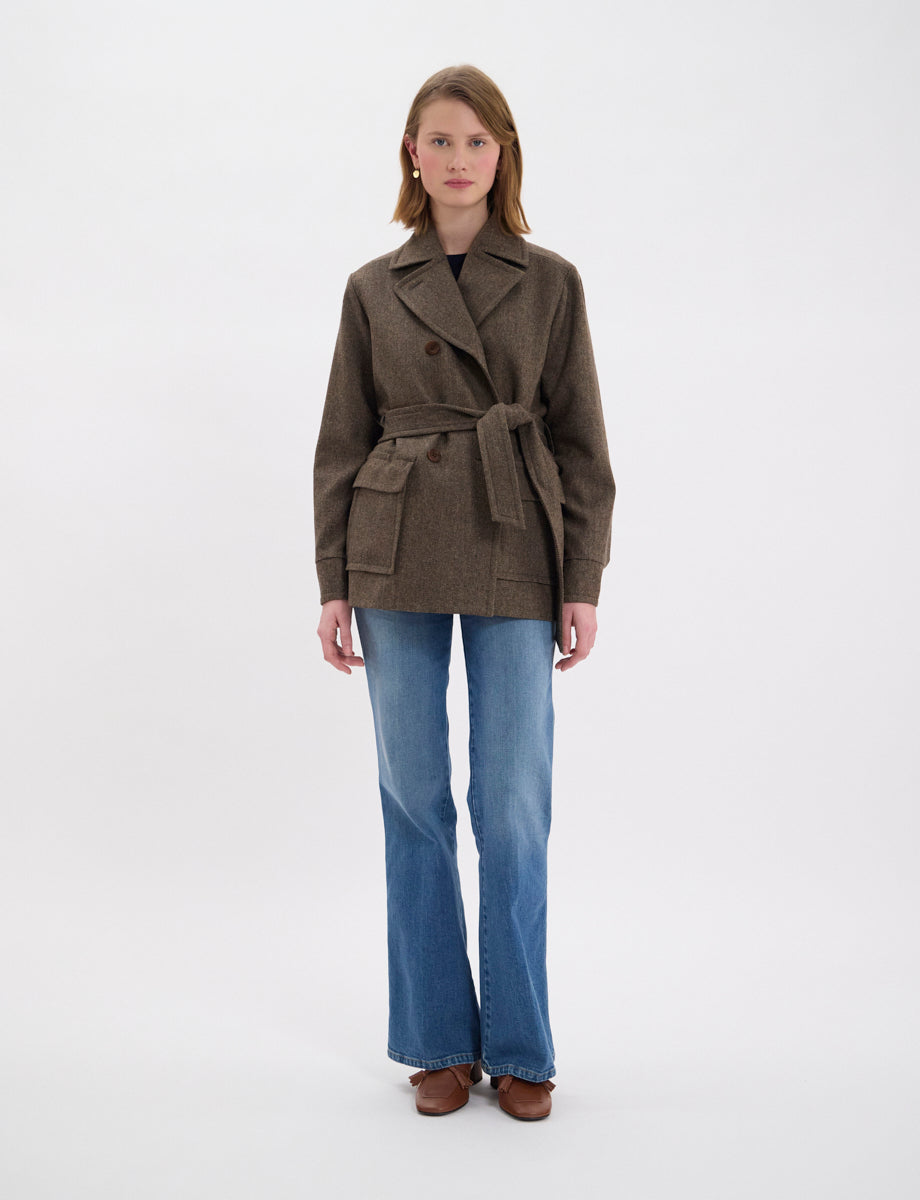 6qty NEW  / Manteau Romaric en laine -  Brown