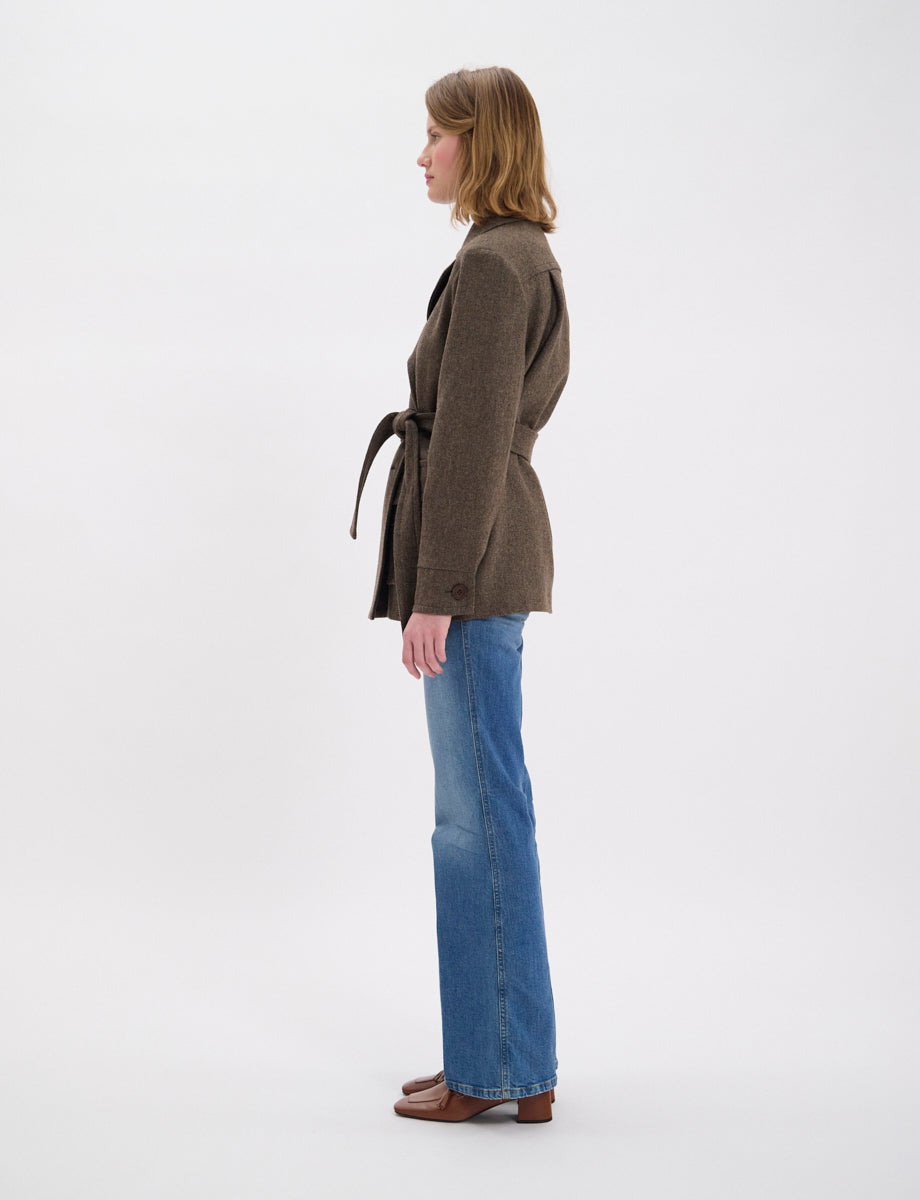 6qty NEW  / Manteau Romaric en laine -  Brown