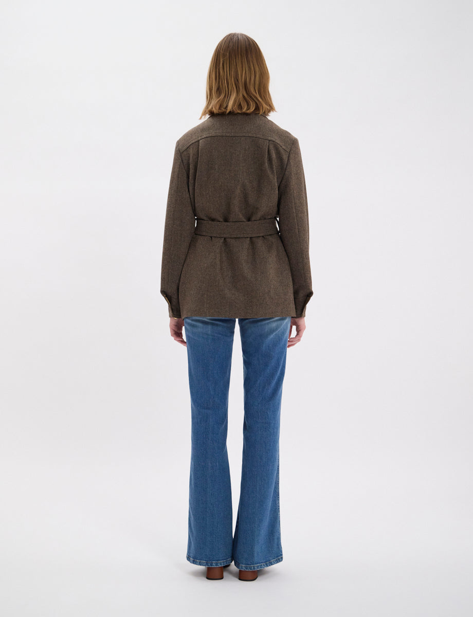 6qty NEW  / Manteau Romaric en laine -  Brown