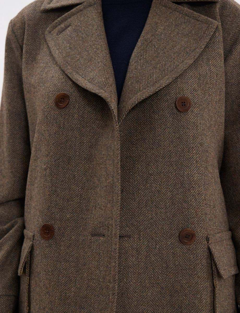6qty NEW  / Manteau Romaric en laine -  Brown