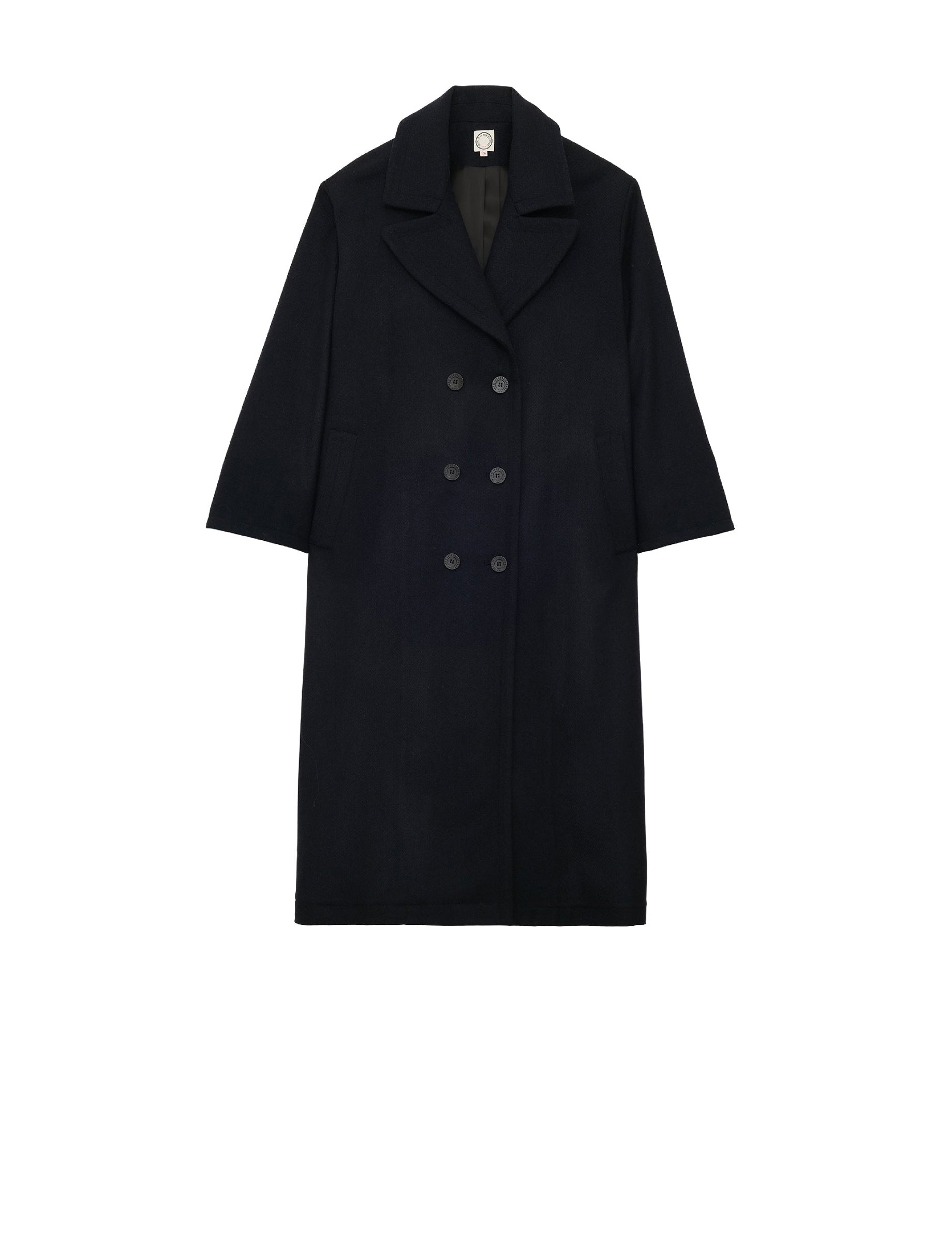 17qty NEW  / Manteau Denise en laine -  Blue Dark