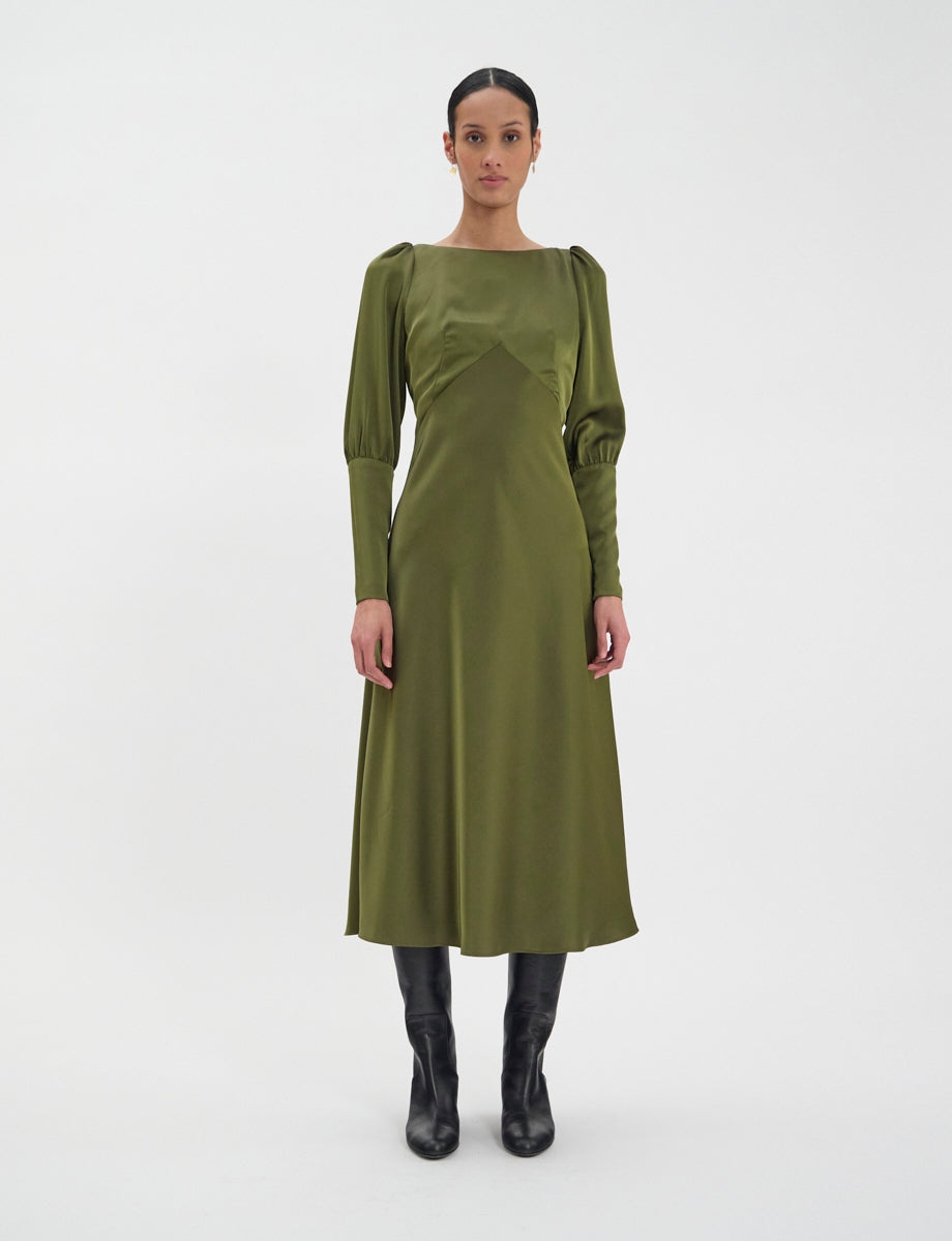 6qty NEW  / Robe cocktail Alberta -  Khaki