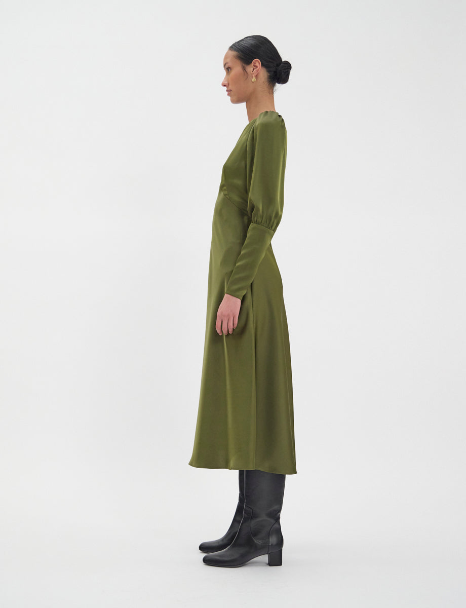 6qty NEW  / Robe cocktail Alberta -  Khaki