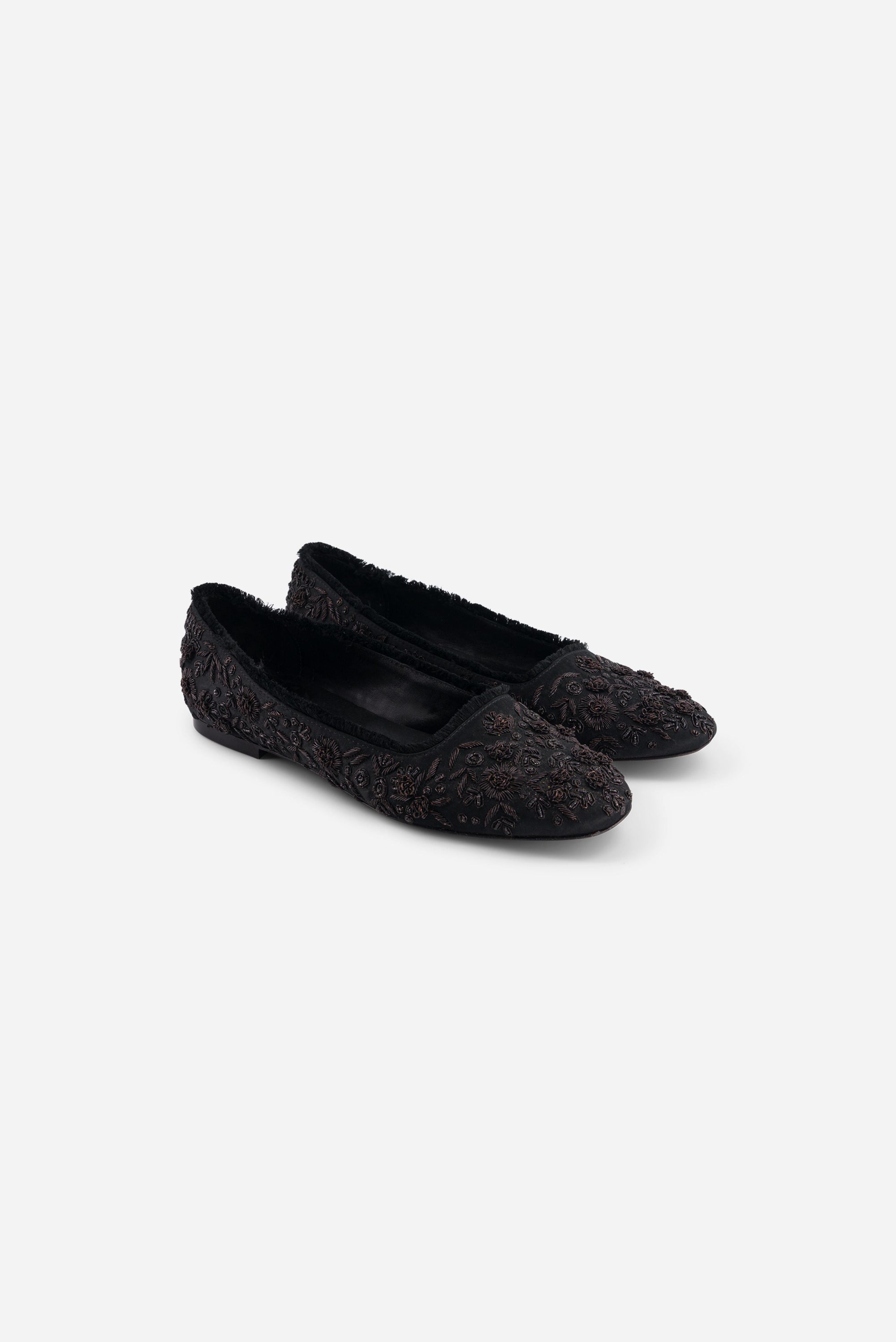 Ballerines Opera brodées - Black