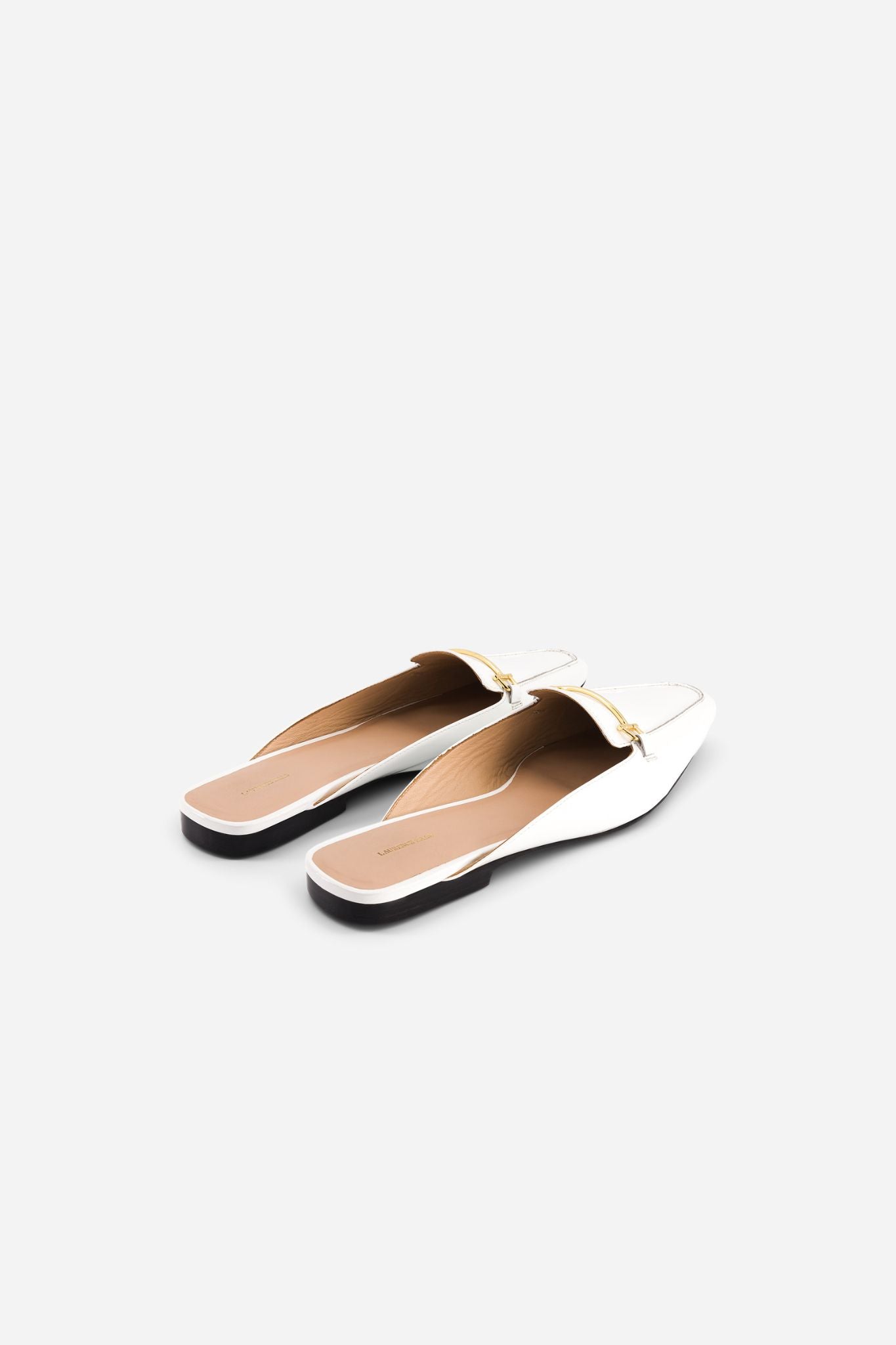 Mules Flatcar en cuir - Off White