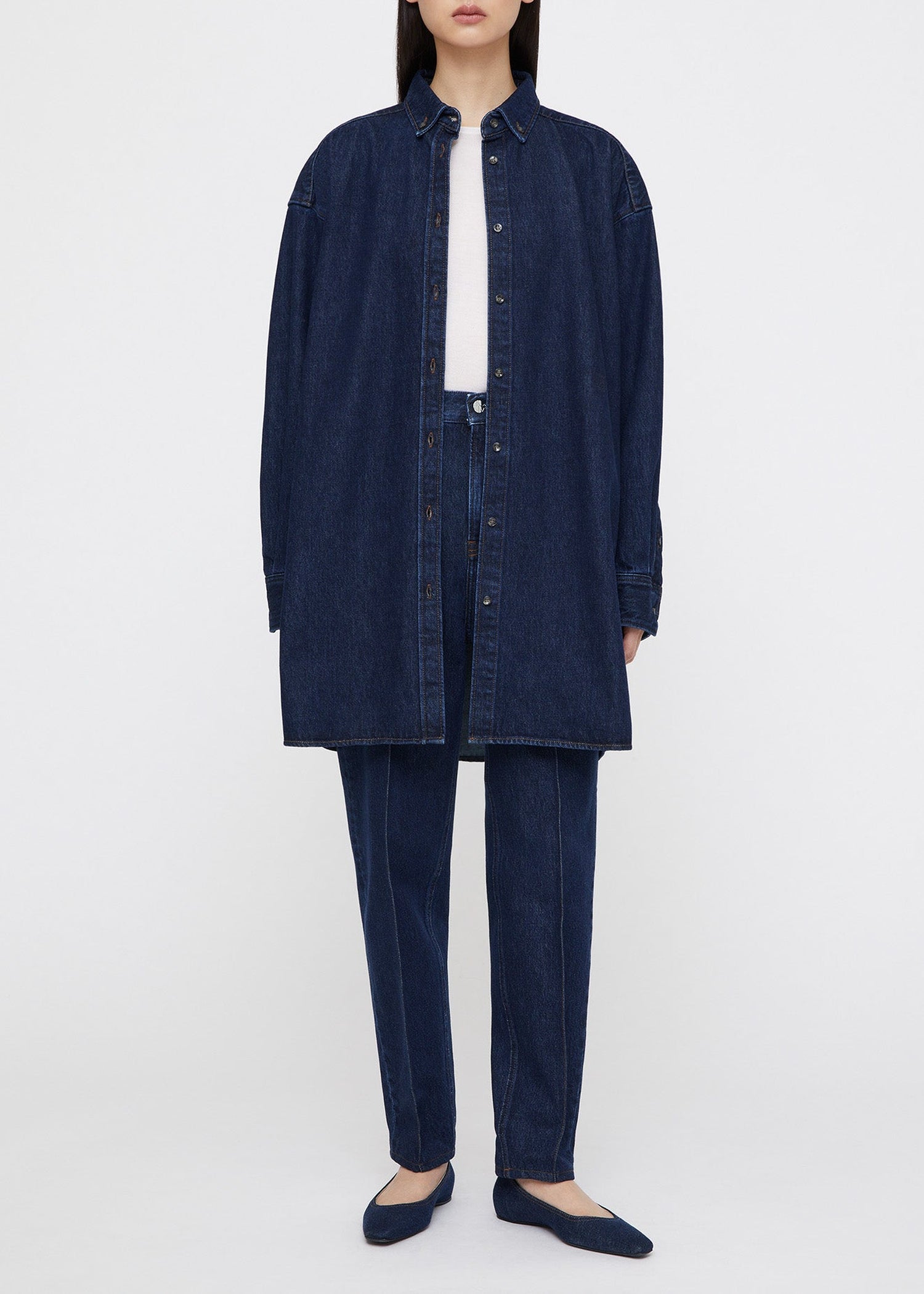 Chemise longue en denim - Dark Indigo