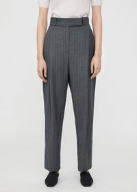 Pantalon à plis profonds en laine - Grey Pinstripe