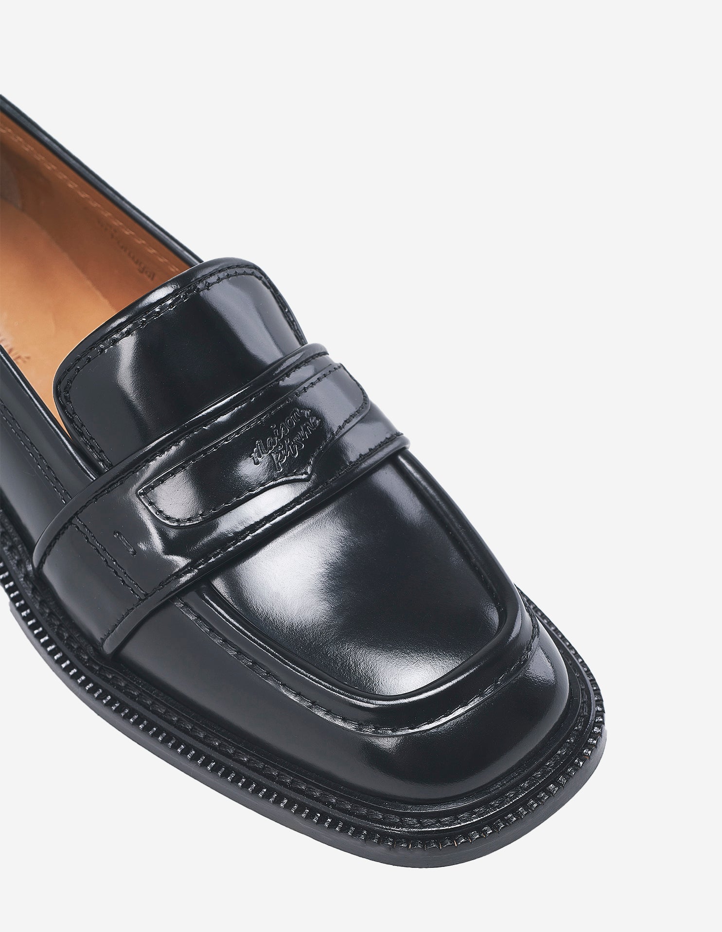 Embossed leather loafers - Black
