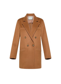 Veste longue en laine et cachemire - Noisette