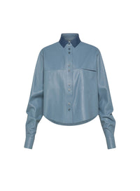 Chemise carrée en cuir avec détails - Nuage