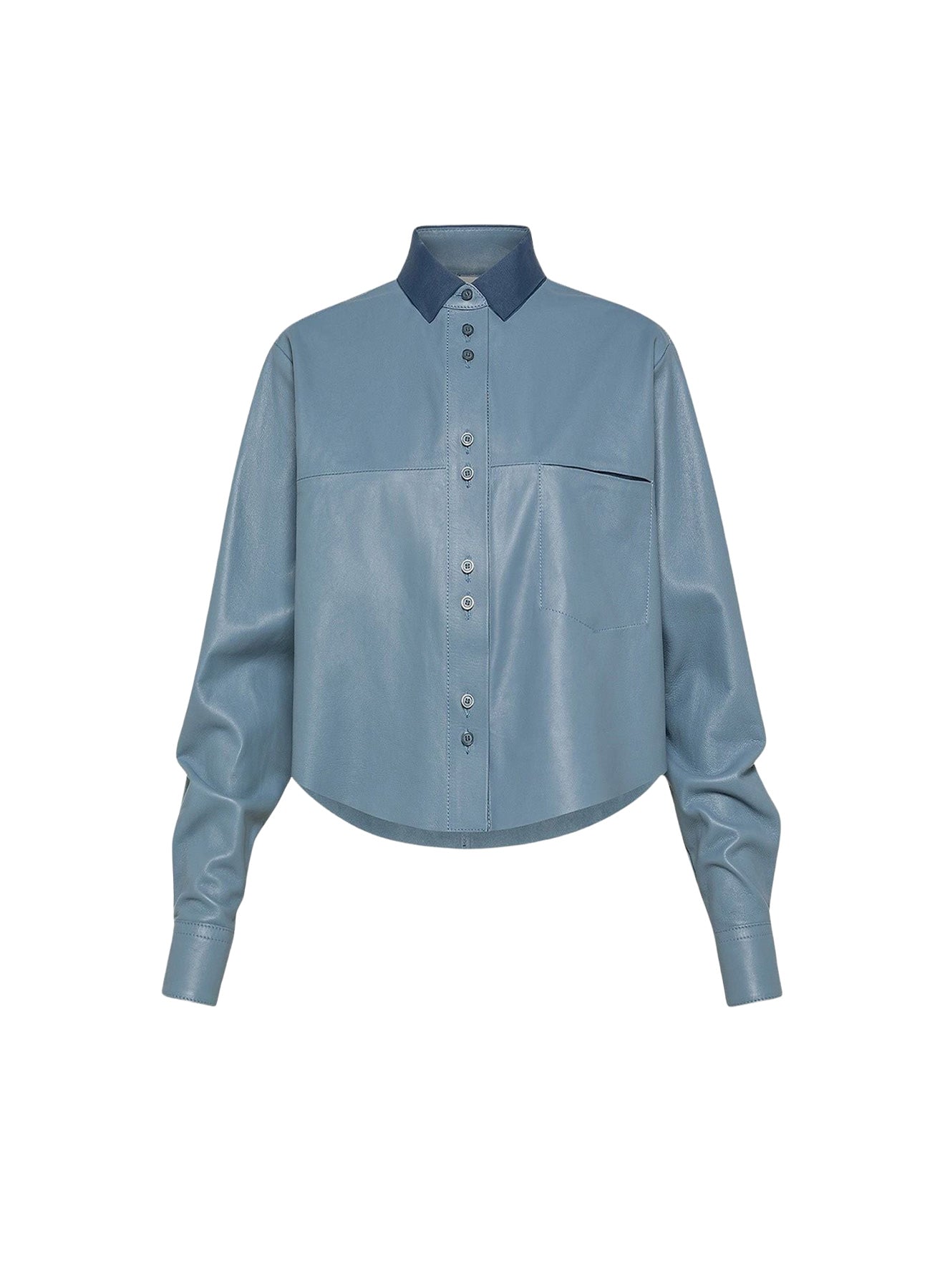 Chemise carrée en cuir avec détails - Nuage