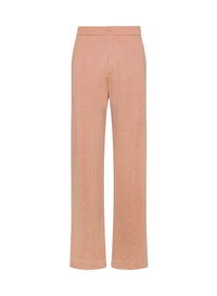Pantalon taille haute en laine cachemire mélangé - Noisette