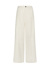 Pantalon taille haute en coton - Cream