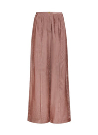 Pantalon taille basse en velours fluide - Poudre