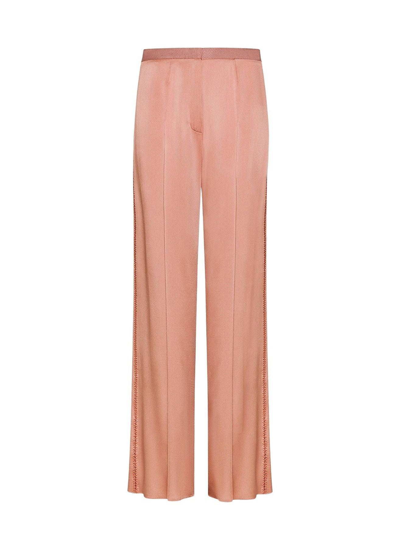 Pantalon brodé taille haute - Poudre
