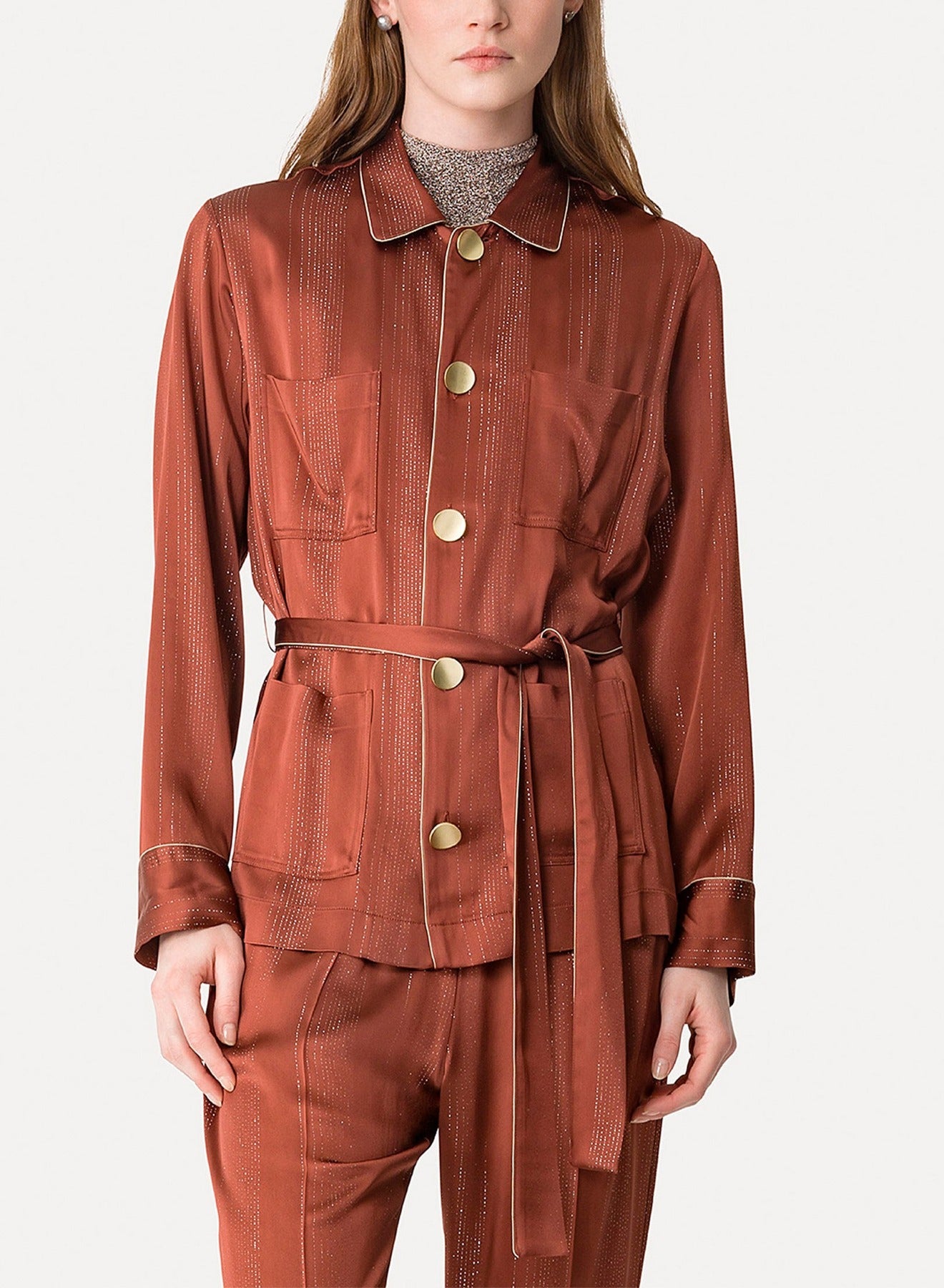 Veste en satin à fines rayures - Cameo