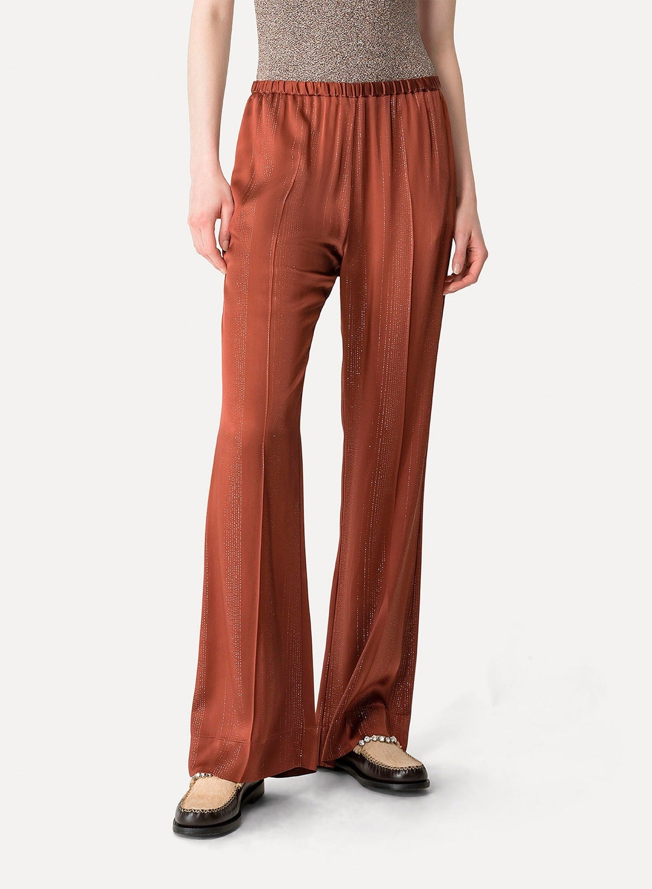 Pantalon en satin à fines rayures - Cameo