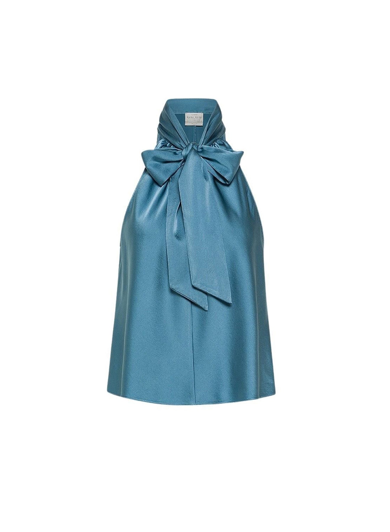Blouse à nœud en soie - Ceruleo