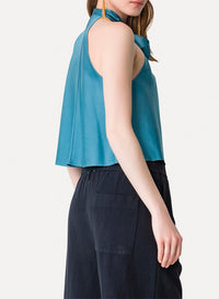 Blouse à nœud en soie - Ceruleo