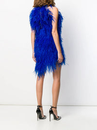Robe courte en boa - Electric Blue
