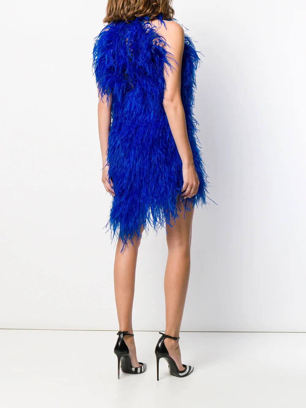 Robe courte en boa - Electric Blue