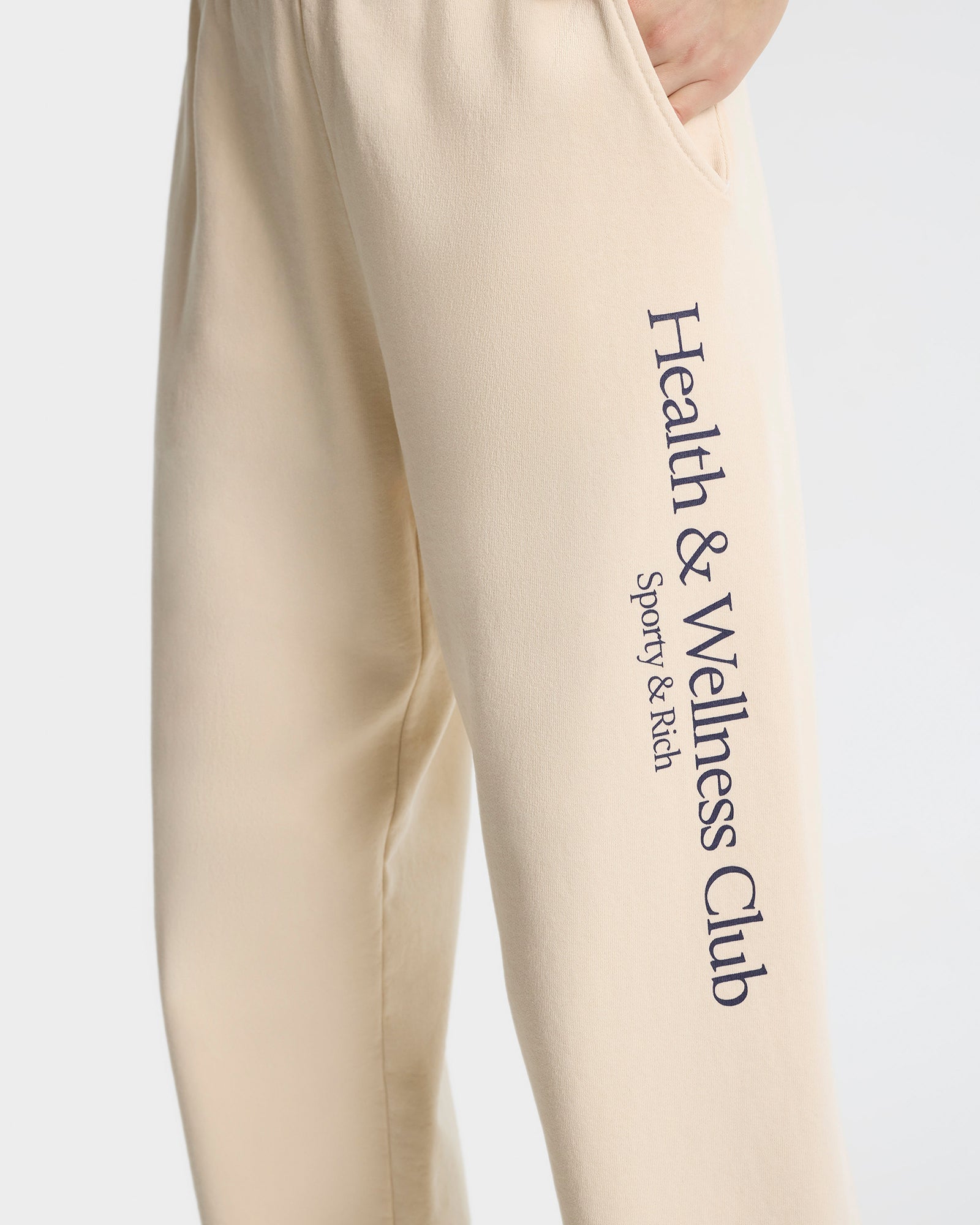 H&W Crest printed sweatpants - Cream