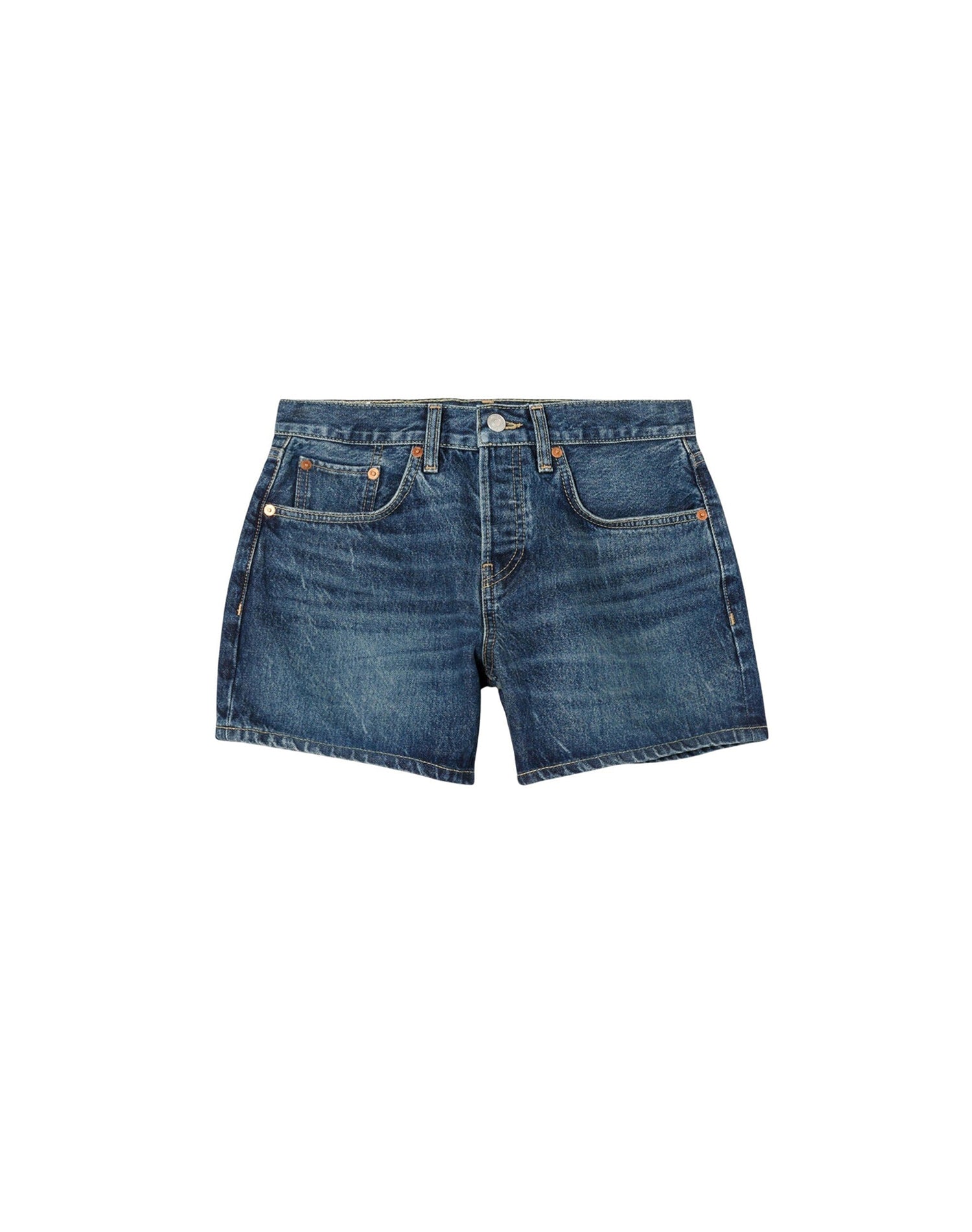 Mid-rise denim shorts - Whiskey Indigo