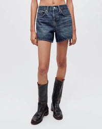 Mid-rise denim shorts - Whiskey Indigo