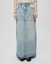 Jupe fendue mid-rise - Ripped Tide