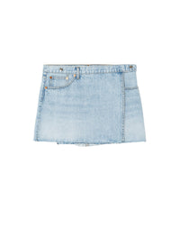 Mini jupe portefeuille mid-rise - Maliblue
