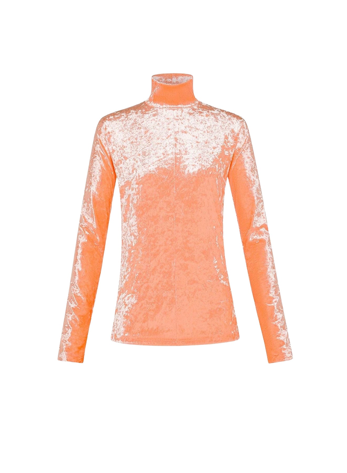 T-shirt à col roulé en velours irisé - Tangerine