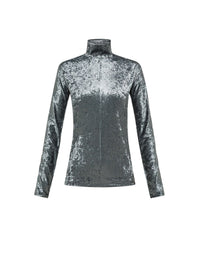 T-shirt à col roulé en velours irisé - Ombra