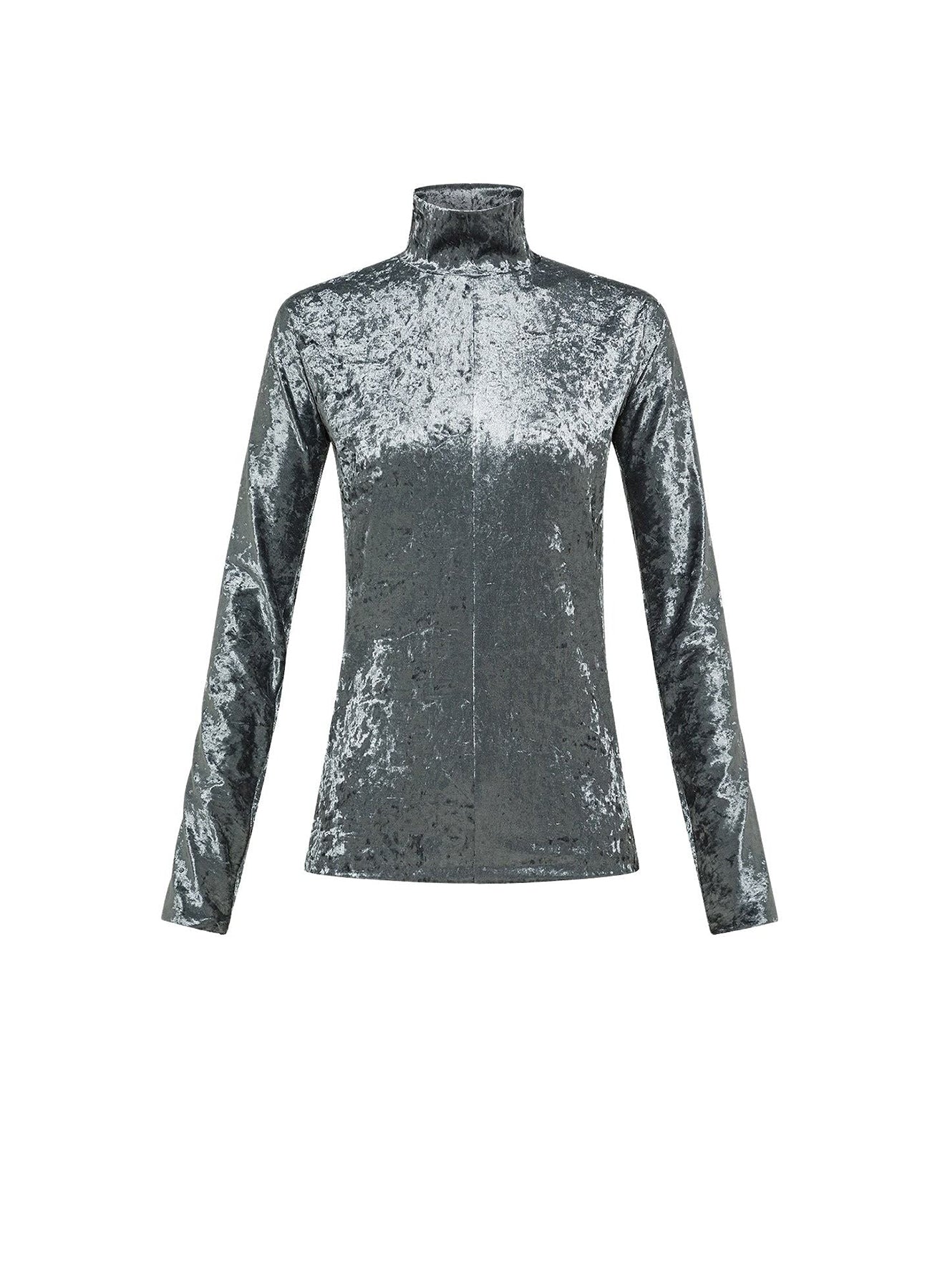 T-shirt à col roulé en velours irisé - Ombra