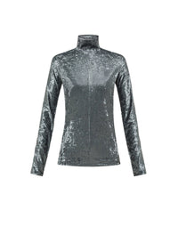 T-shirt à col roulé en velours irisé - Ombra